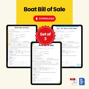 Boat Bill of Sale Form Template