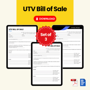 UTV Bill of Sale